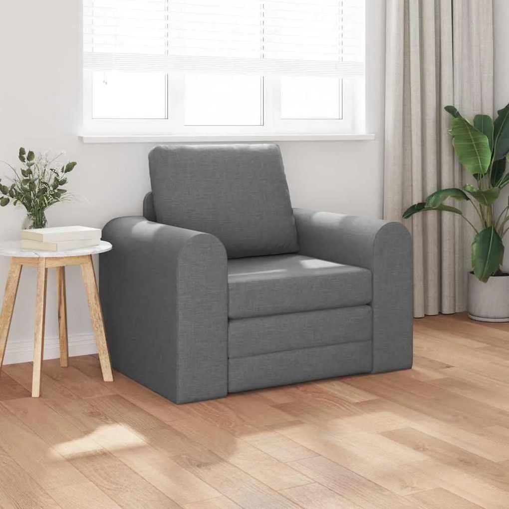vidaXL Καναπές Κρεβάτι 2 σε 1 Σκούρος Γκρι 98x71x83 εκ. Ύφασμα