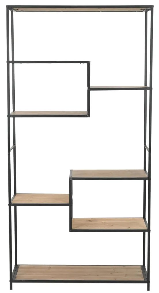 vidaXL Βιβλιοθήκη 90,5x35x180 εκ. από Μασίφ Ξύλο Ελάτης / Ατσάλι
