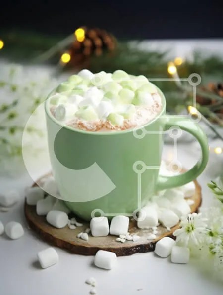 Σετ των 2 Intra Συλλεκτικό Ξύλινο Παζλ Plywood 4mm - Ζεστή ζεστή σοκολάτα με Marshmallows για τις γιορτές Σε Ξύλινο Κουτί - Διαστάσεις: 10x10 cm – 25 κομμάτια