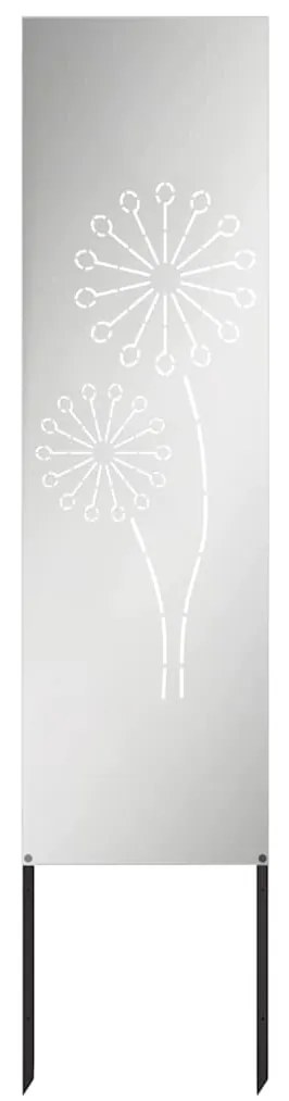 vidaXL Οθόνη Ιδιωτικότητας Κήπου Μαιανδρικό σχέδιο Ασημί 32 χ 140 εκ