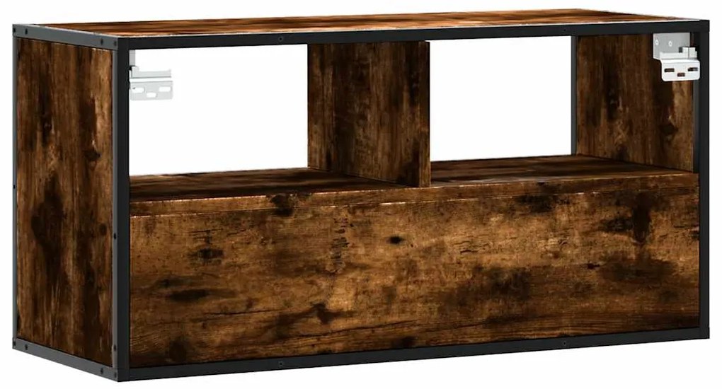 vidaXL Έπιπλο Τηλεόρασης Καπνιστή Δρυς 80x31x39,5 εκ Επεξ.Ξύλο/Μέταλλο