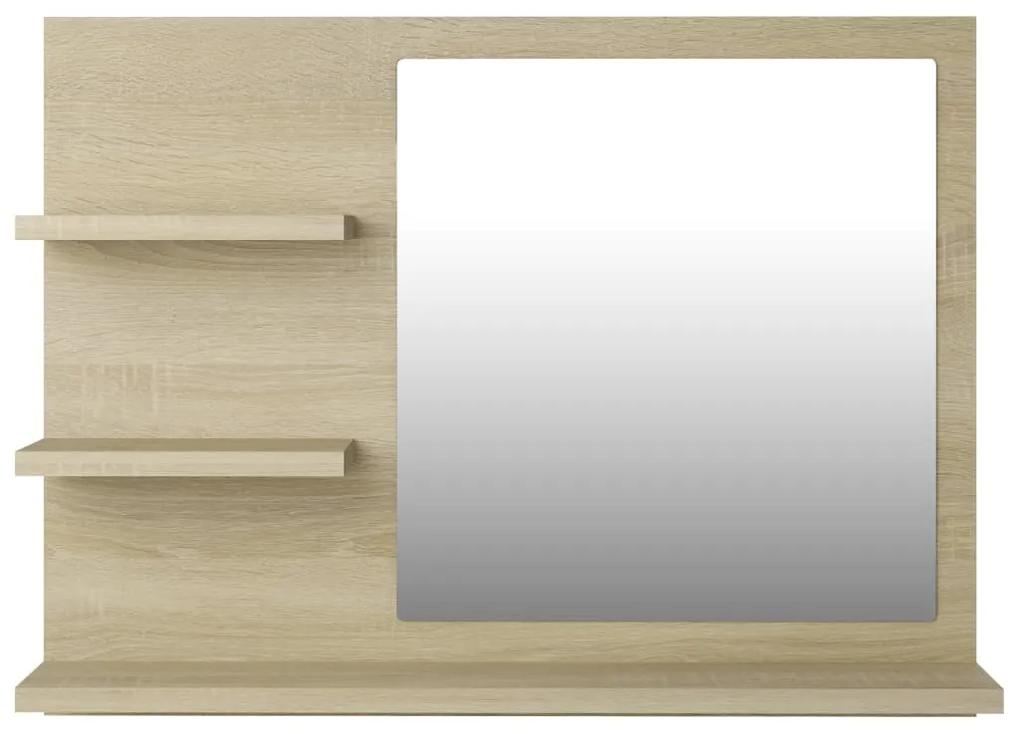 vidaXL Καθρέφτης Μπάνιου Sonoma Δρυς 60 x 10,5 x 45 εκ. Μοριοσανίδα