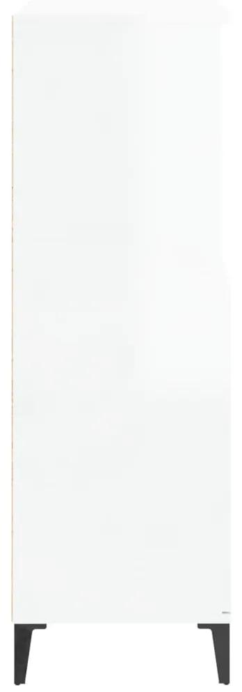 vidaXL Ντουλάπι Γυαλ. Λευκό 60 x 36 x 110 εκ. από Επεξεργασμένο Ξύλο