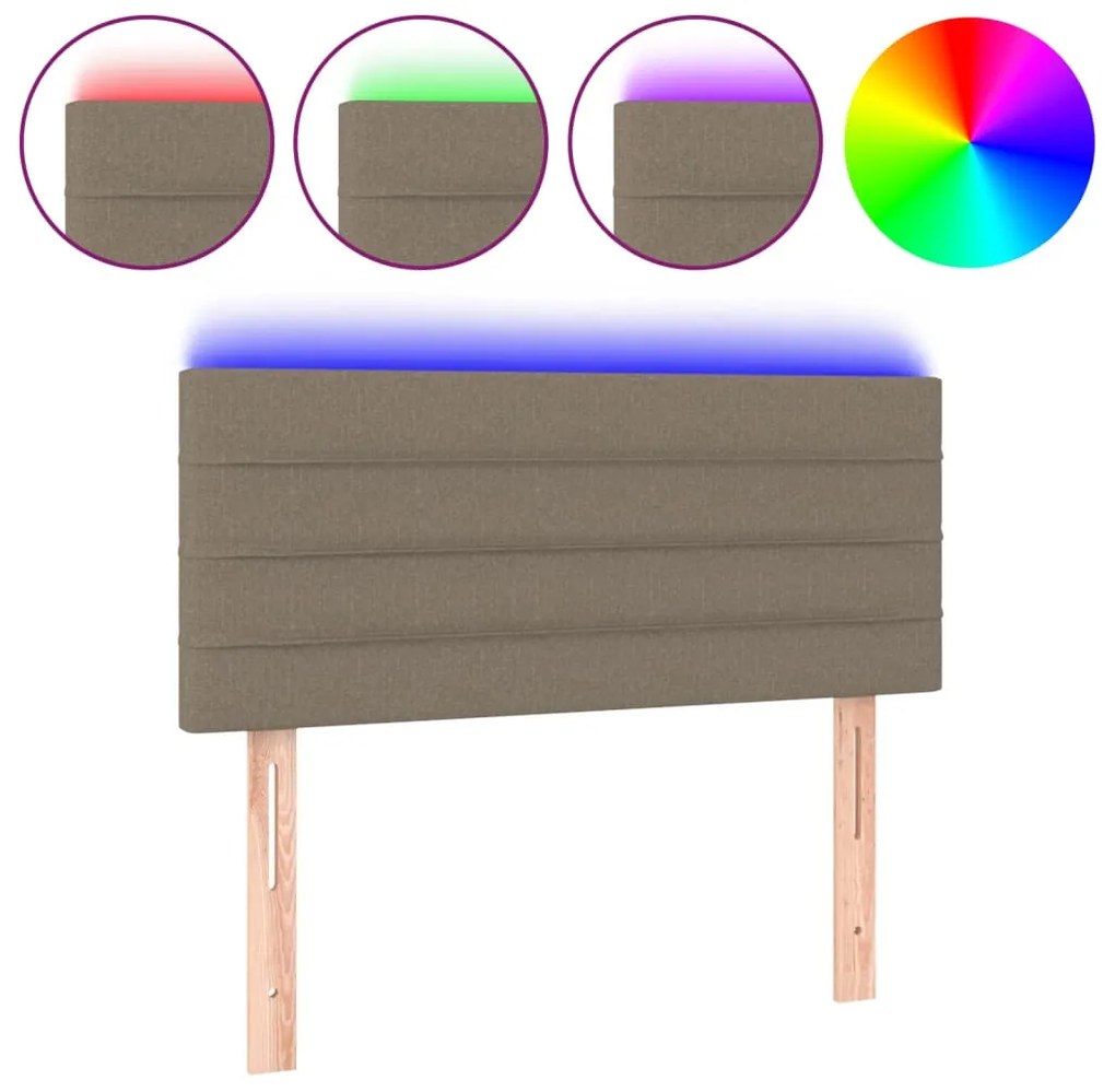 vidaXL Κεφαλάρι Κρεβατιού LED Taupe 100x5x78/88 εκ. Υφασμάτινο
