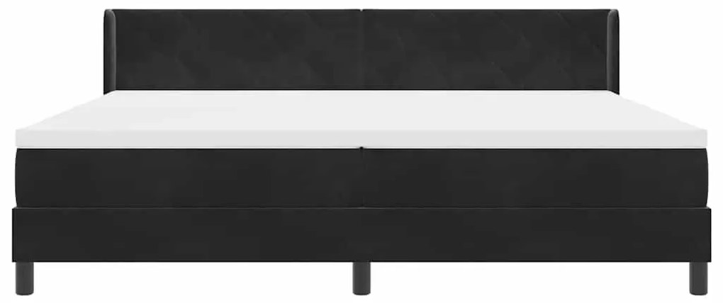 vidaXL Κρεβάτι με Ελατήρια και Στρώμα Μαύρο 100x200 εκ. Βελούδο Μαύρο