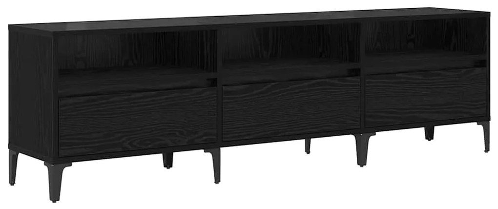 vidaXL Ντουλάπι TV Μαύρη δρυς 150 x 30 x 44.5 εκ. Επεξεργασμένο ξύλο