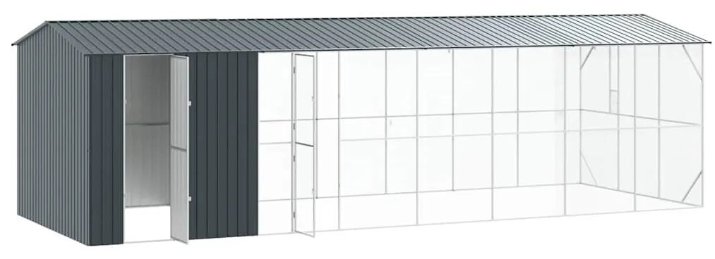 vidaXL Κλουβί Πουλιών Ανθρακί 860 x 310 x 247 εκ Γαλβανισμένος χάλυβας