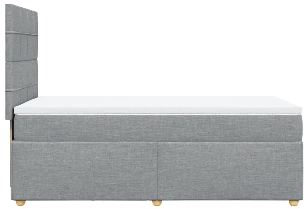 Κρεβάτι Boxspring με Στρώμα Ανοιχτό Γκρι 80x200 εκ. Υφασμάτινο - Γκρι