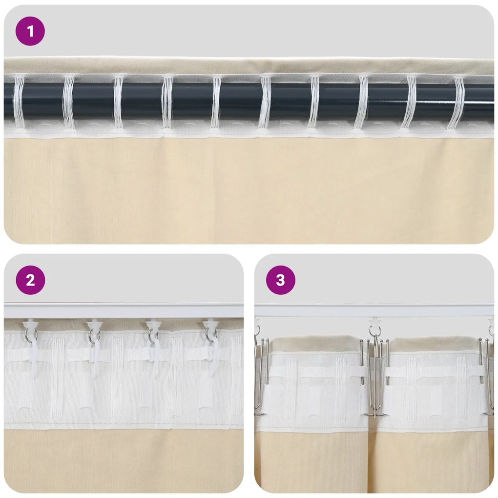 vidaXL Curtains Blackout με Ταινία κορυφής 2 τμχ Ροζ βελούδο