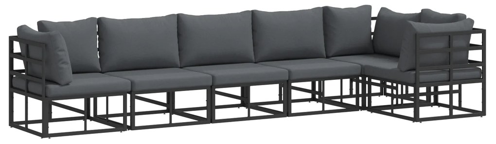 vidaXL Σετ Καναπέ Κήπου 6 pcs Μαύρο 70 x 70 x 32 εκ Αλουμίνιο