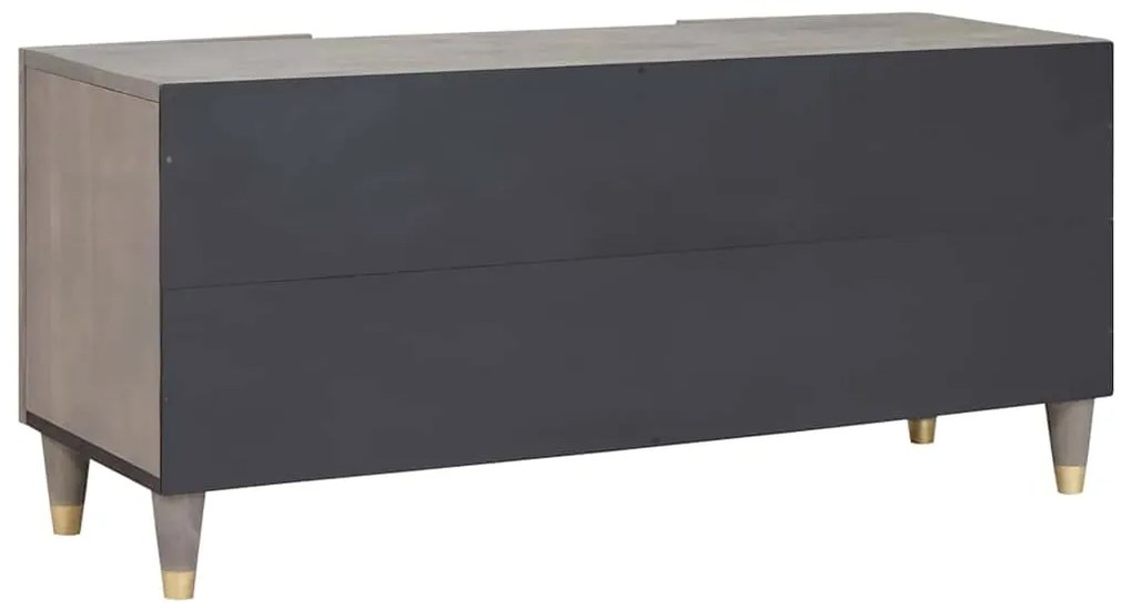 vidaXL Ντουλάπι TV με ράφι Γκρι 105 x 33 x 46 εκ. Στερεό ξύλο μάνγκο