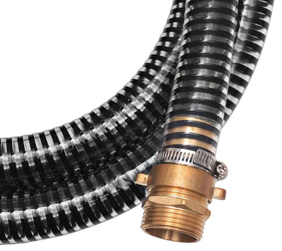 vidaXL Σωλήνας Αναρρόφησης Ορειχάλκινες Συνδέσεις Μαύρος 15 μ./25 χιλ.