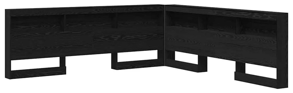vidaXL Κεφαλάρι Αποθήκης με ράφι Μαύρη Οξυά 180 cm Επεξεργασμένο ξύλο