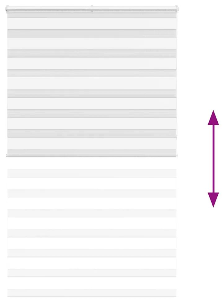 vidaXL Ζέβρα τυφλή Λευκό Πλάτος υφάσματος 115,9 εκ. Πολυεστέρας