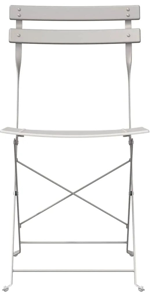 vidaXL Πτυσσόμενη Καρέκλα Κήπου 2 pcs Μπεζ 42 x 46 x 82εκ Ατσάλι