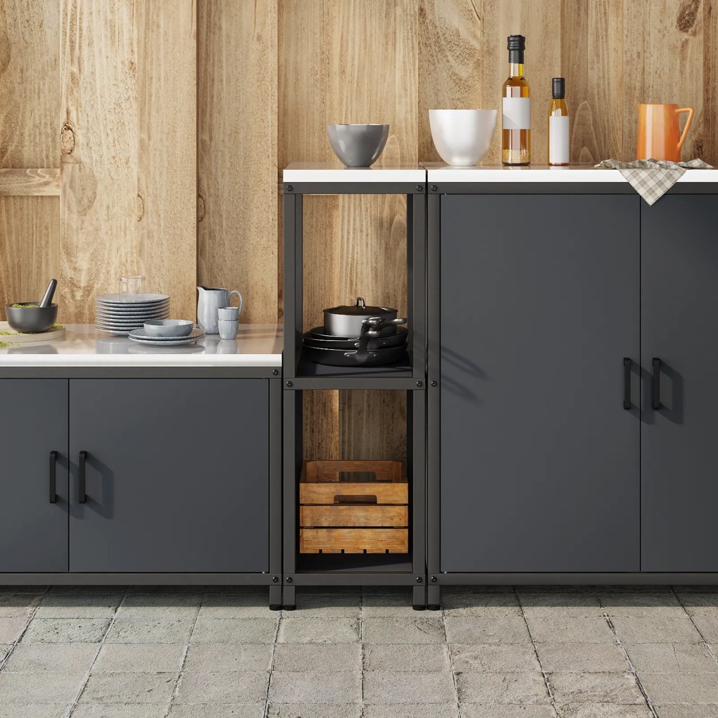 vidaXL Ράφι Αποθήκευσης Κουζίνας Ανθρακί 60 x 50 x 92 εκ. Ατσάλι