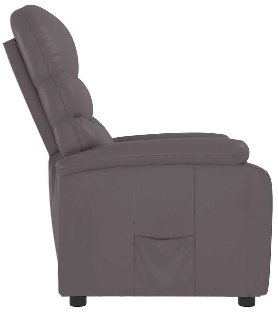 vidaXL Πολυθρόνα Ανακλινόμενη Γκρι από Συνθετικό Δέρμα