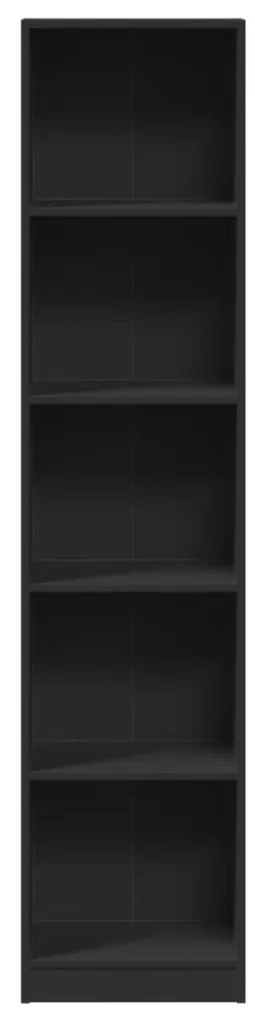 vidaXL Βιβλιοθήκη Μαύρη 40x24x176 εκ. από Επεξεργασμένο Ξύλο