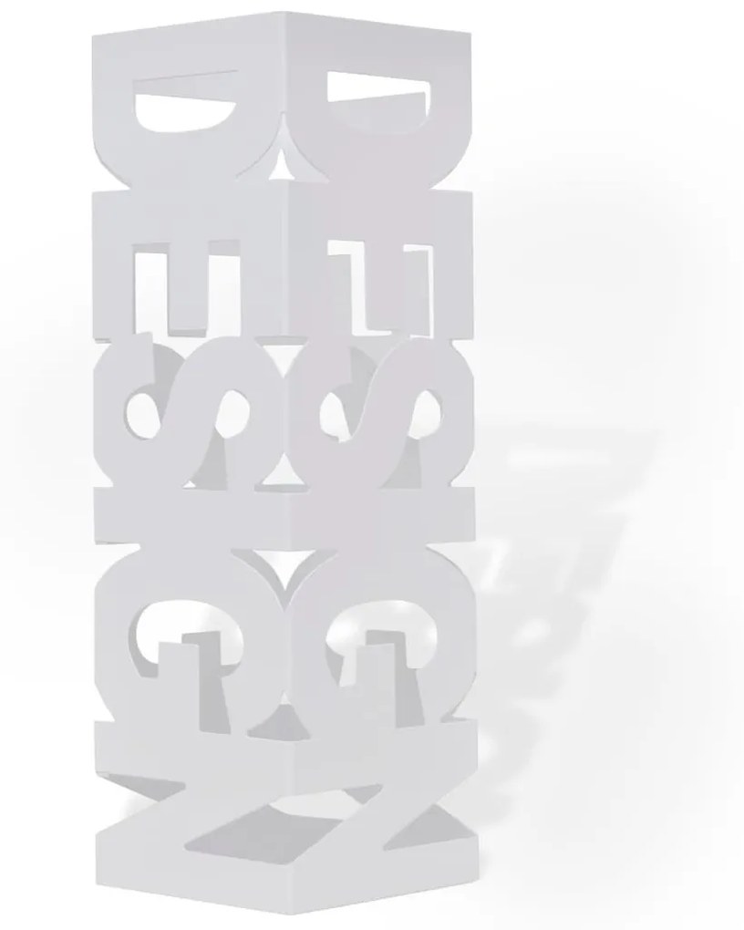Ομπρελοθήκη / Μπαστουνοθήκη Τετράγωνη Λευκή 48,5 εκ. Ατσάλινη - Λευκό