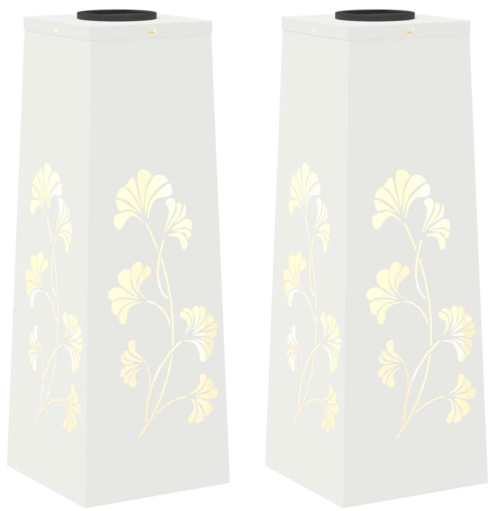 vidaXL Ηλιακό LED Φως Δρόμου 2 pcs Λευκό Κρύο Ρολαρισμένο Χάλυβα