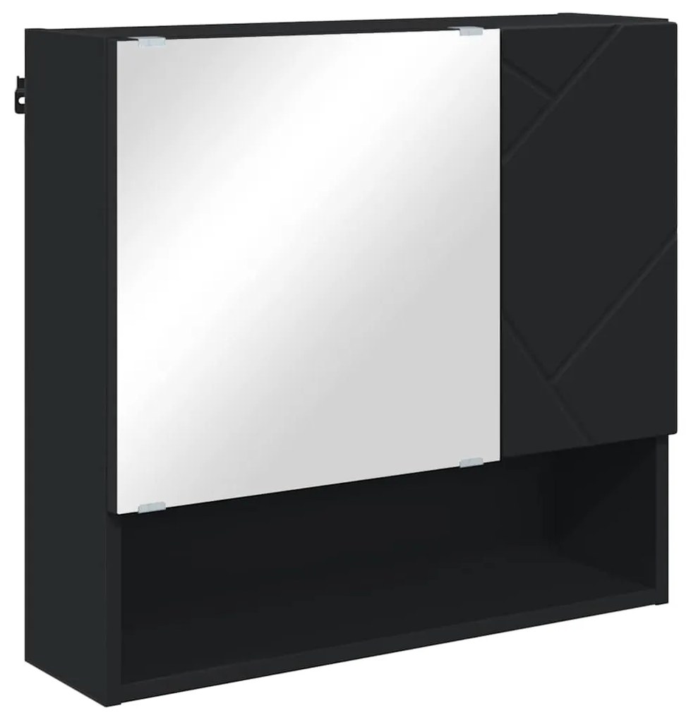 vidaXL Σετ Επίπλων Μπάνιου Επιτοίχιο 4 pcs Μαύρο 61 x 35 x 64 εκ.