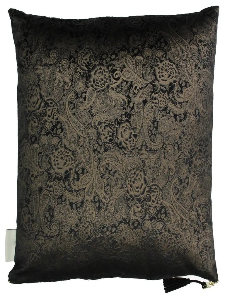 Μαξιλάρι Paisley Μαύρο Βελούδο 45x45cm - 05152294 - 05152294