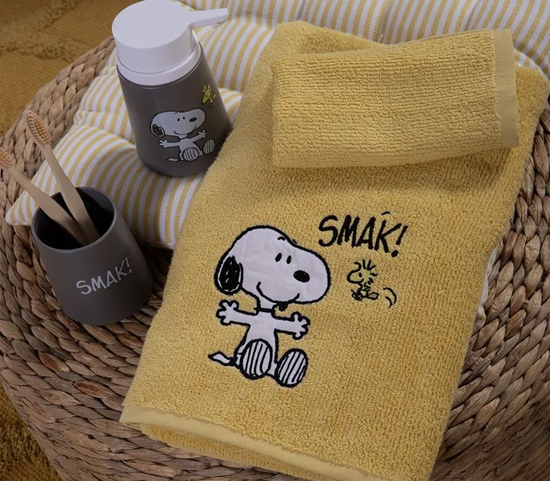 Σετ Παιδικές Πετσέτες Snoopy Smak Yellow (30x50)+(70x140) - Nef-Nef Homeware