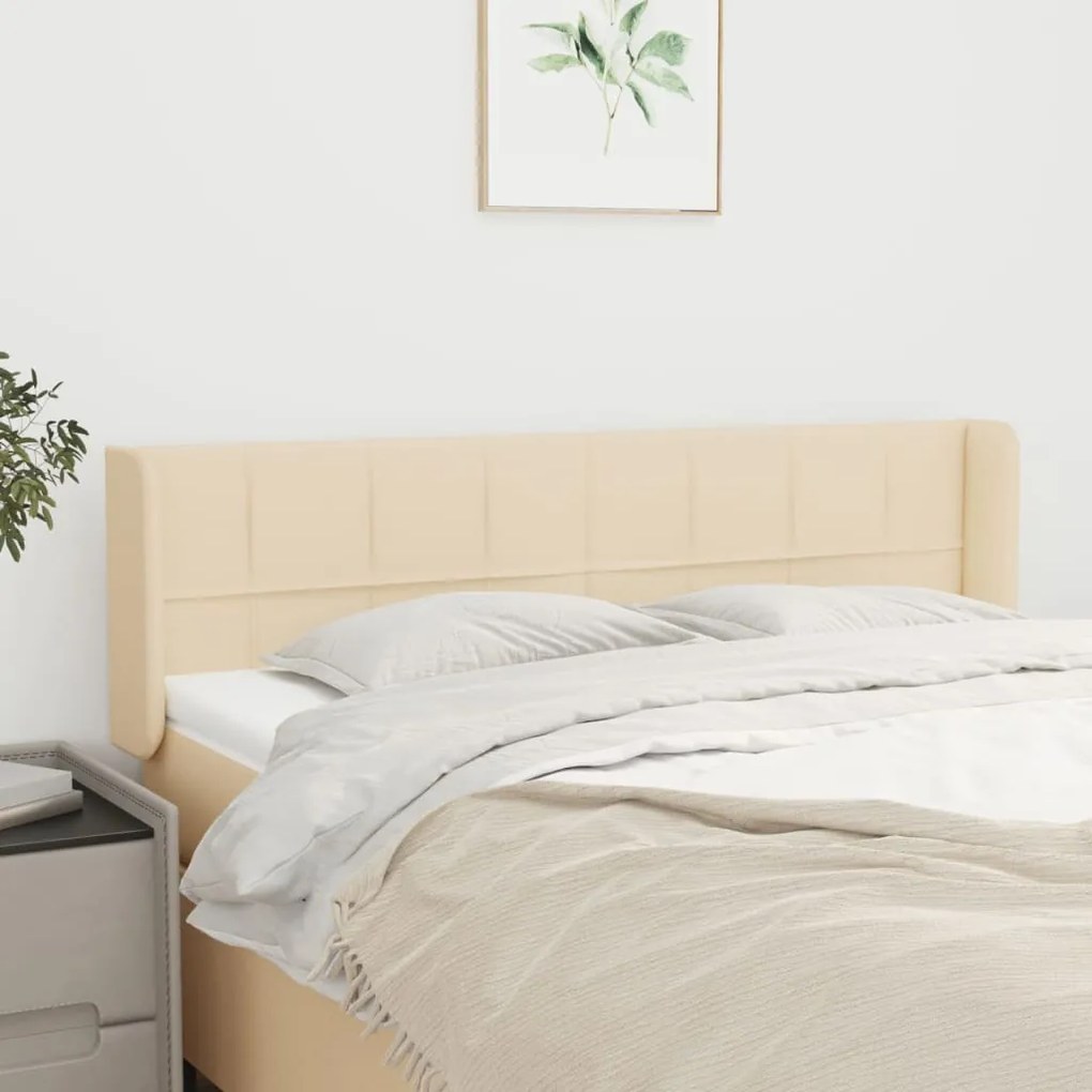 vidaXL Κεφαλάρι με Πτερύγια Κρεμ 147x16x78/88 εκ. Υφασμάτινο