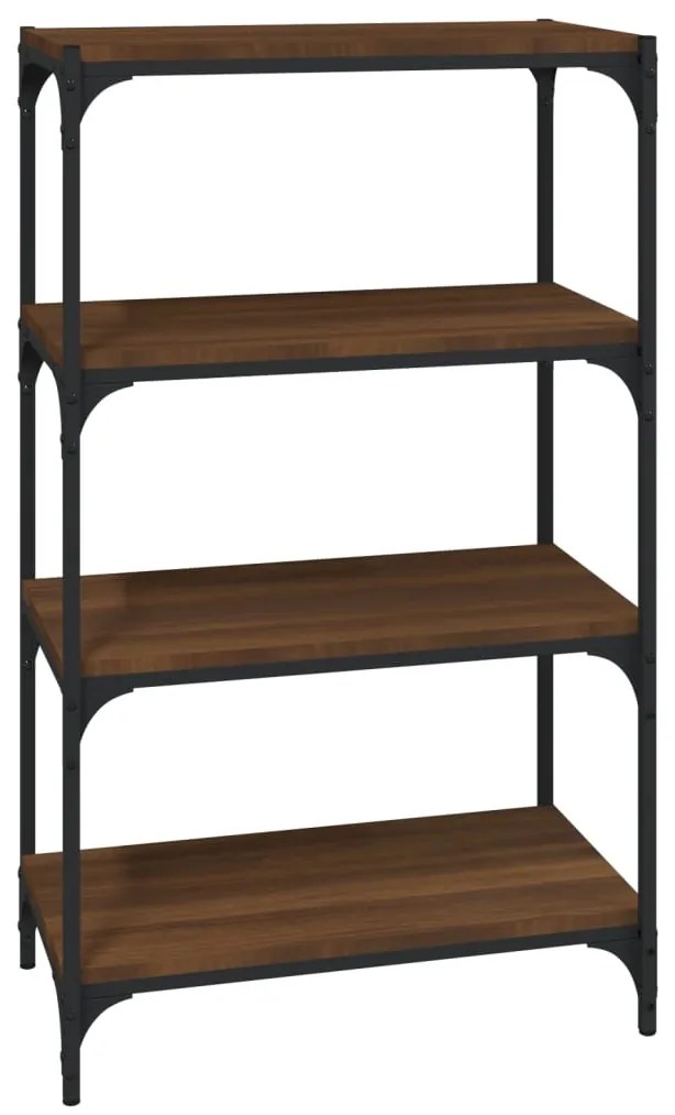 vidaXL Βιβλιοθήκη Καφέ Δρυς 60x33x100 εκ. Επεξεργασμένο Ξύλο &amp; Ατσάλι