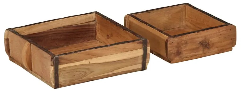 vidaXL Δίσκος με αποθήκευση 2 pcs Καφέ 31 x 29 x 10 εκ