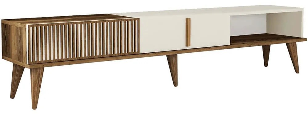 Έπιπλο Τηλεόρασης Milan Alt 845HCT3107 180x35x40cm Walnut-Cream
