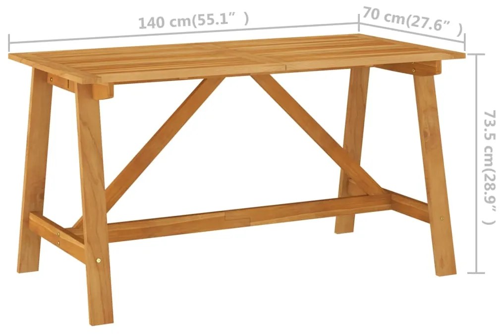 ΤΡΑΠΕΖΑΡΙΑ ΚΗΠΟΥ 140 X 70 X 73,5 ΕΚ. ΑΠΟ ΜΑΣΙΦ ΞΥΛΟ ΑΚΑΚΙΑΣ 312406