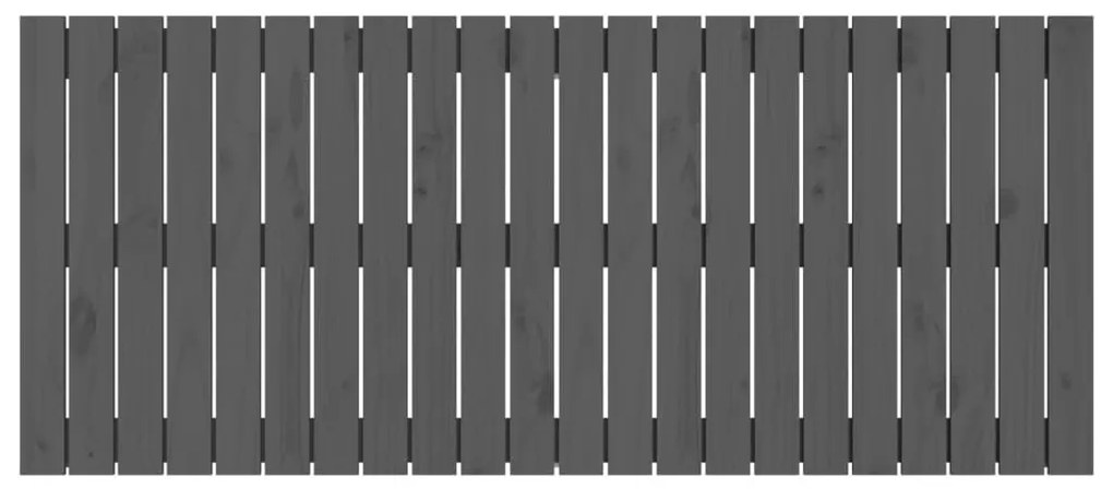 Κεφαλάρι Τοίχου Γκρι 140x3x60 εκ. από Μασίφ Ξύλο Πεύκου - Γκρι