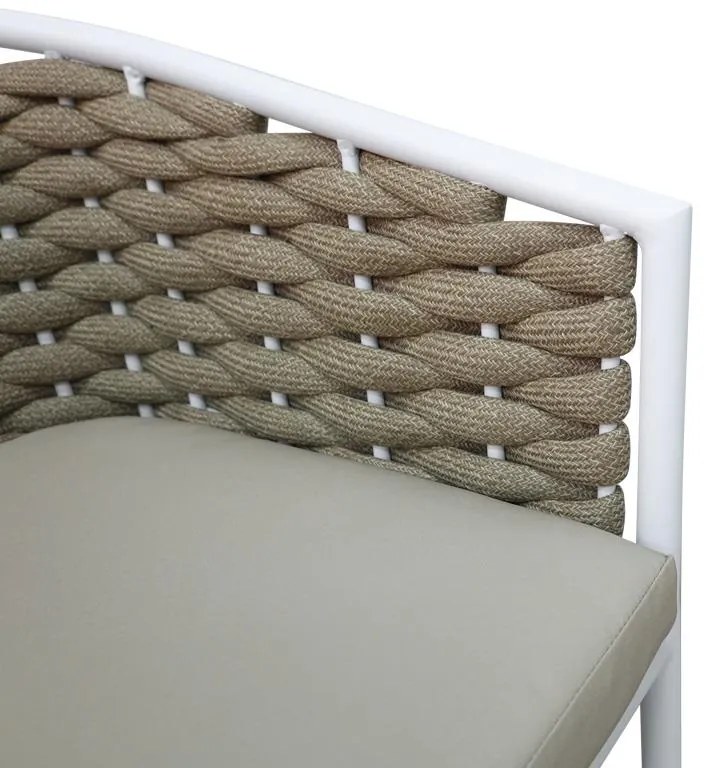 Καρέκλα - Πολυθρόνα Noevo αλουμινίου-pp στοιβαζόμενη με λευκό σκελετό και μαξιλάρι 57x62x77 εκ. 57x62x76 εκ.