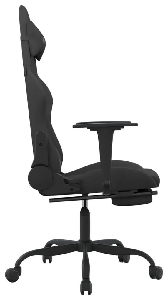 vidaXL Καρέκλα Gaming Μαύρη Ύφασμα με Υποπόδιο