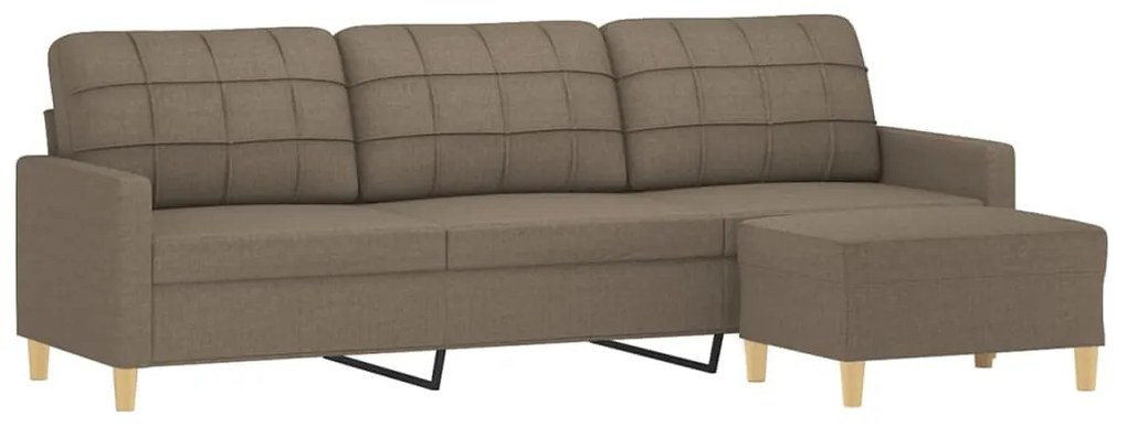 vidaXL Καναπές Τριθέσιος Taupe 180 εκ. Υφασμάτινος με Υποπόδιο