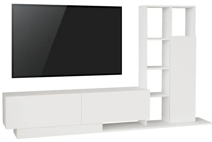 Σύνθετο Σαλονιού Damon σε Λευκό 211.2x29.5x123.6 εκ. 211.2x29.5x123.6 εκ.