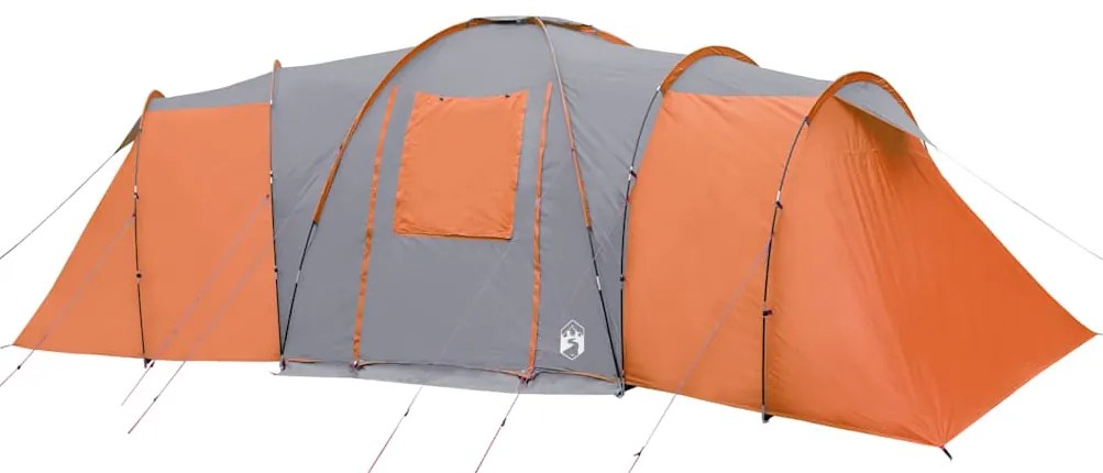 vidaXL Σκηνή Οικογενειακή Θόλος 12 Ατόμων Αδιάβροχη Γκρι/Πορτοκαλί