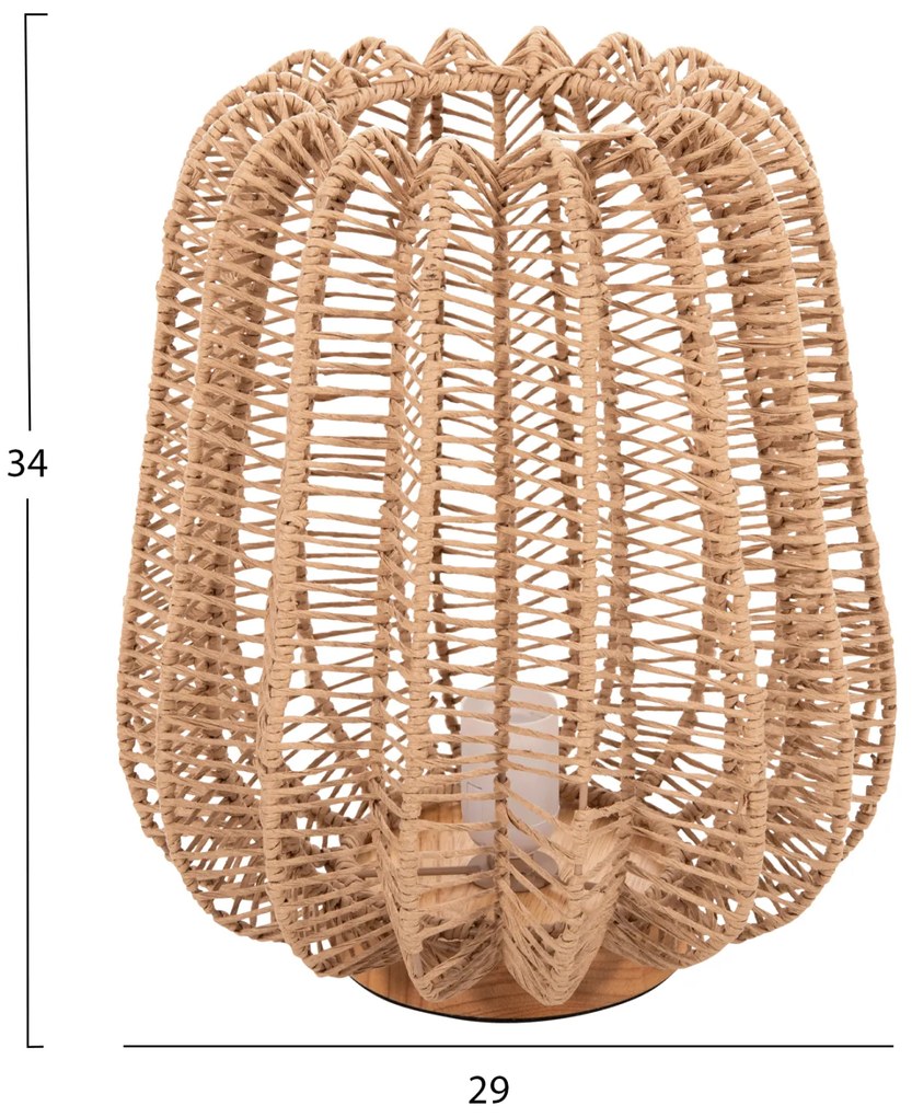 Επιτραπέζιο Φωτιστικό Μέταλλο Με Paper Rope Σε Φυσικό Φ29Χ34Υεκ.