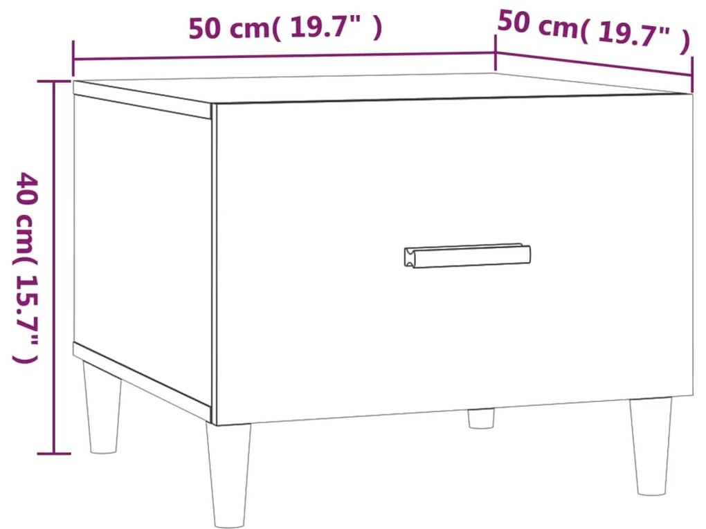 Τραπεζάκια Σαλονιού 2 τεμ Sonoma Δρυς 50x50x40 εκ Επεξ. Ξύλο - Καφέ