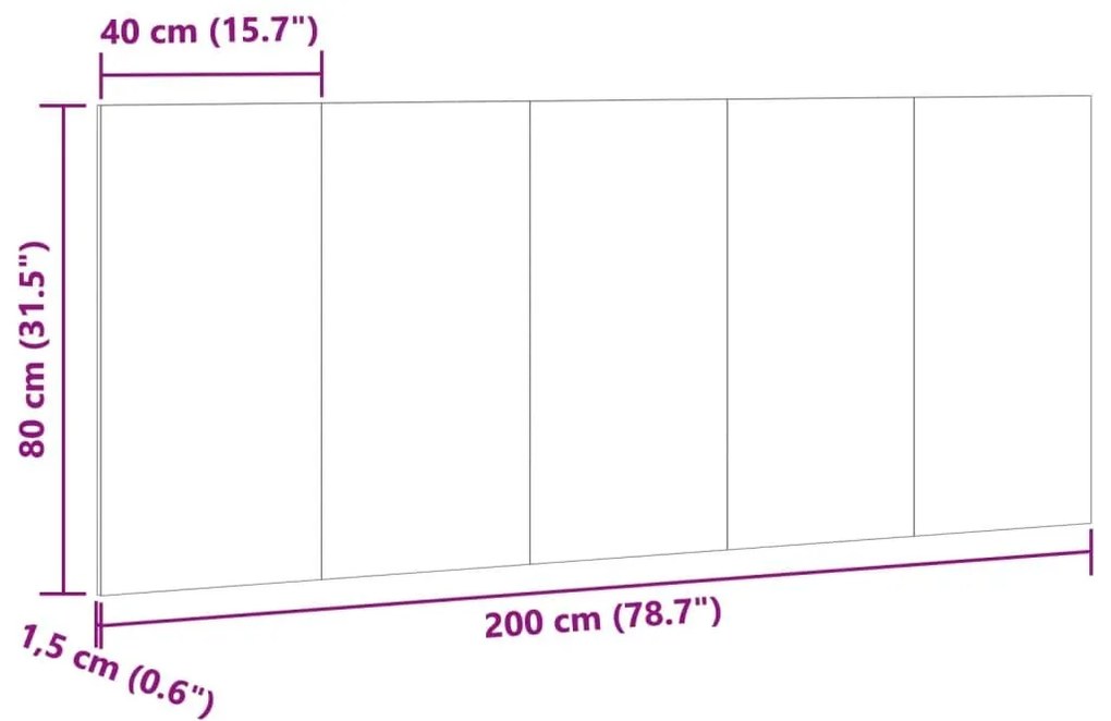 Κεφαλάρι Κρεβατιού Δρυς τεχνίτης 200x1,5x80 εκ - Καφέ