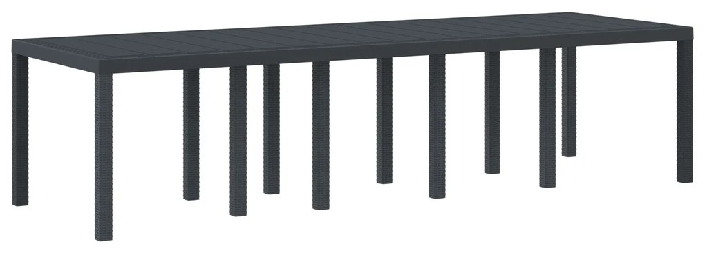 vidaXL Τραπέζι Κήπου Ανθρακί 300x100x73 εκ. Poly Rattan