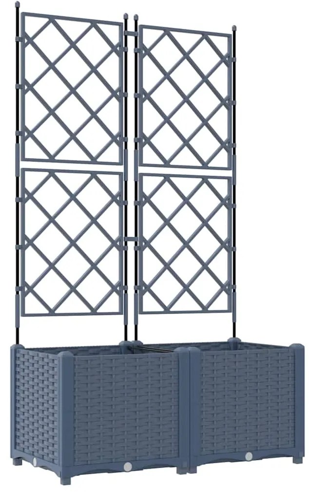 vidaXL Κηποτινάκι με Τρέλα 2 pcs Γκρι 80 x 40 x 143 εκ. PP