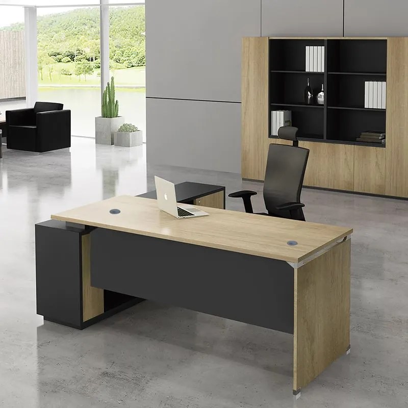 WOODWELL ΕΟ936,RPROJECT Γραφείο Δεξιά Γωνία, Απόχρωση Sonoma - Γκρι 200x90/200x40 H.75/65cm ΕΟ936,R
