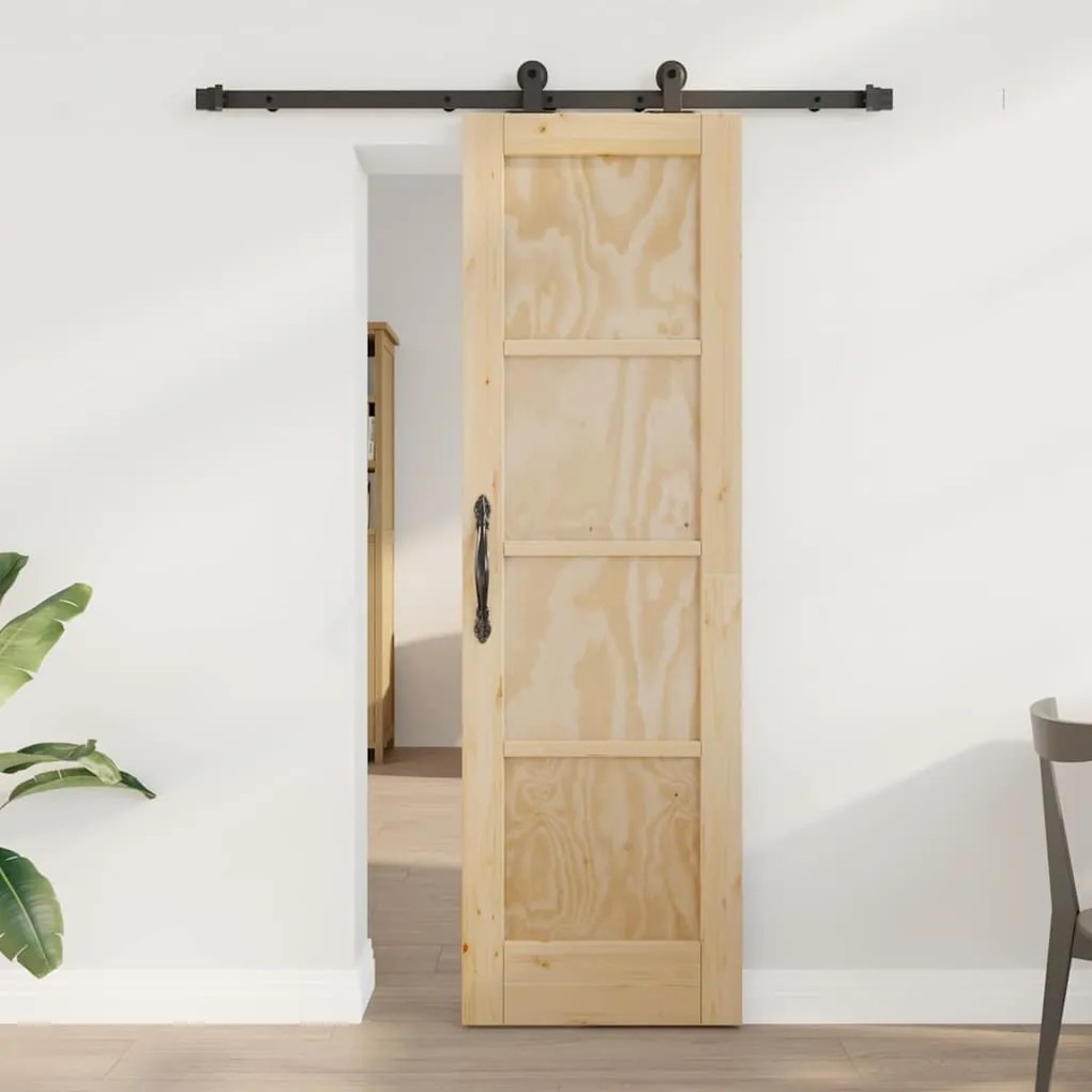 vidaXL Συρόμενη Πόρτα ORKDAL Φυσικό και μαύρο 61 x 198.5 εκ.