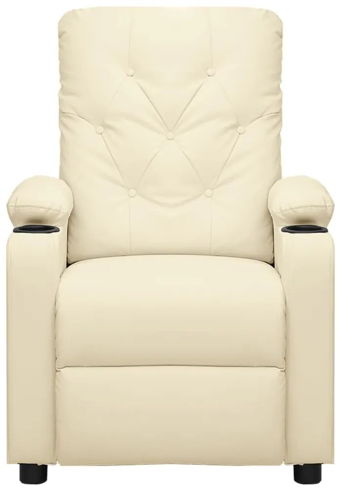vidaXL Πολυθρόνα Ανακλινόμενη με Ανύψωση Κρεμ από Συνθετικό Δέρμα