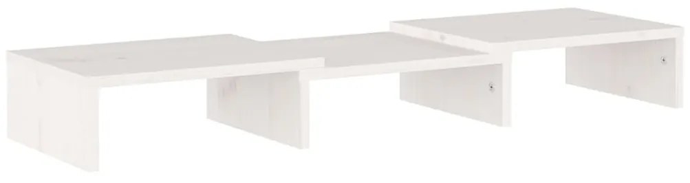 vidaXL Βάση Οθόνης Λευκή 60 x 24 x 10,5 εκ. από Μασίφ Ξύλο Πεύκου