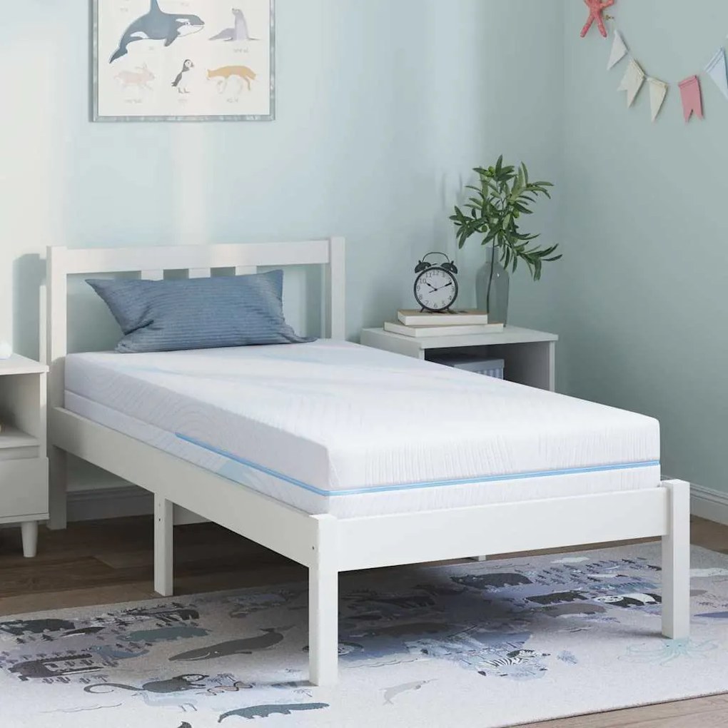 vidaXL Στρώματα Λευκό 80 x 160 cm 100% ύφασμα πολυεστέρα με τζακάρ