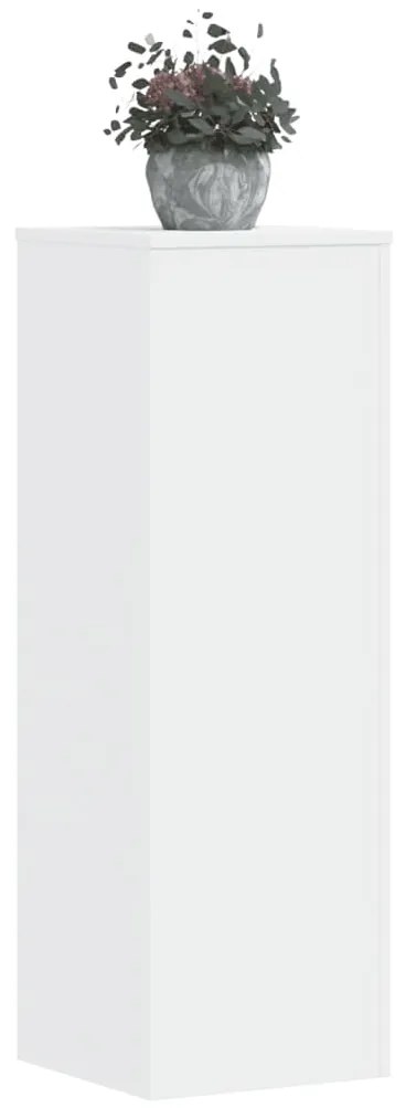 Βάσεις Φυτών 2 τεμ. Λευκές 33x33x100 εκ. από Επεξεργασμένο Ξύλο