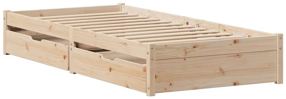vidaXL Σκελετός Κρεβατιού Χωρίς Στρώμα 75x190 εκ Μασίφ Ξύλο Πεύκου